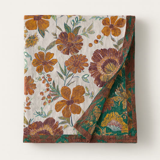 Couverture en gaze florale pour un confort respirant