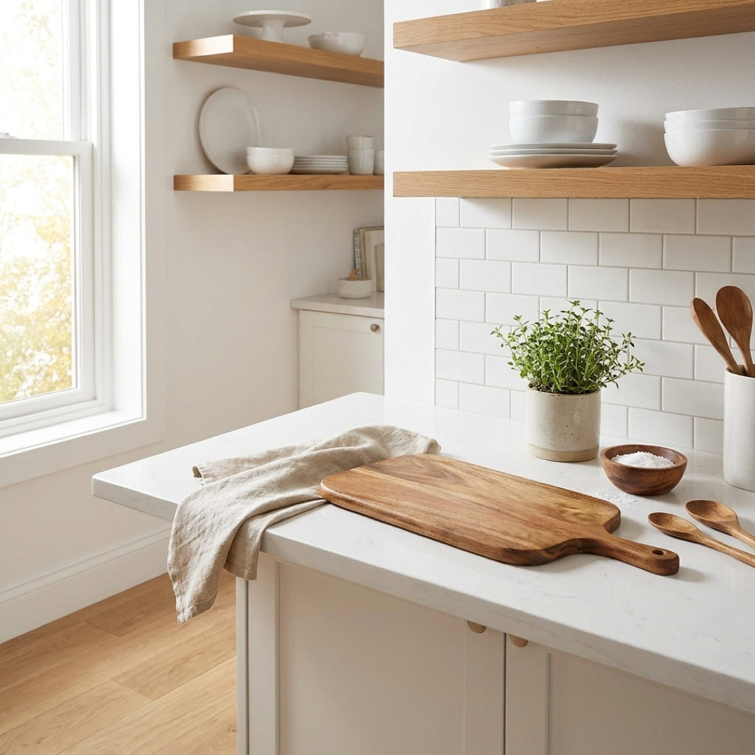 Double-Sided Wooden Board for Bread Fruit Plates
