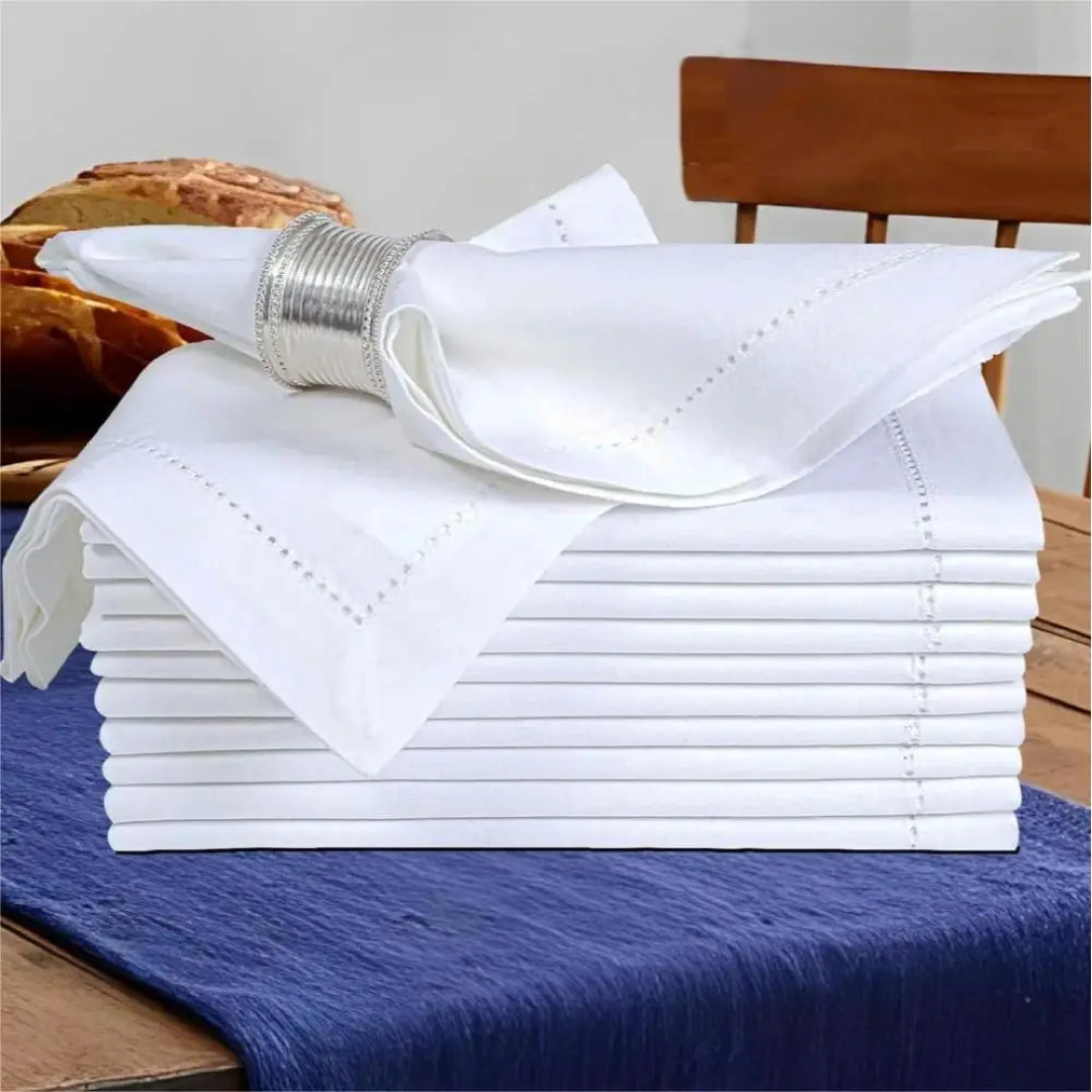 Leinenservietten mit Saumstich für elegantes Essen – 6er Set