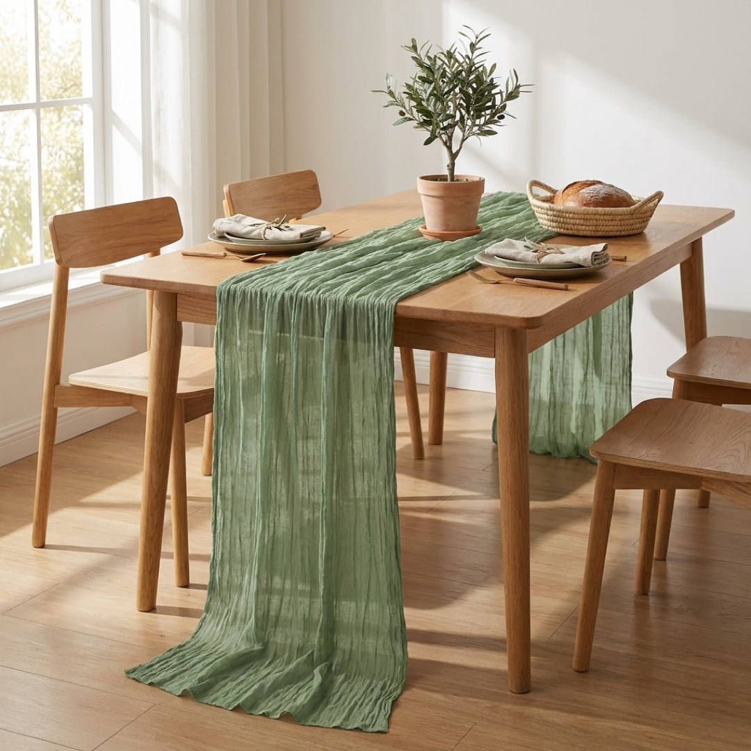 GAUZELLE – Cotton Gauze Table Runner