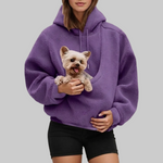 Sudadera con bolsa para llevar a tu mascota con las manos libres