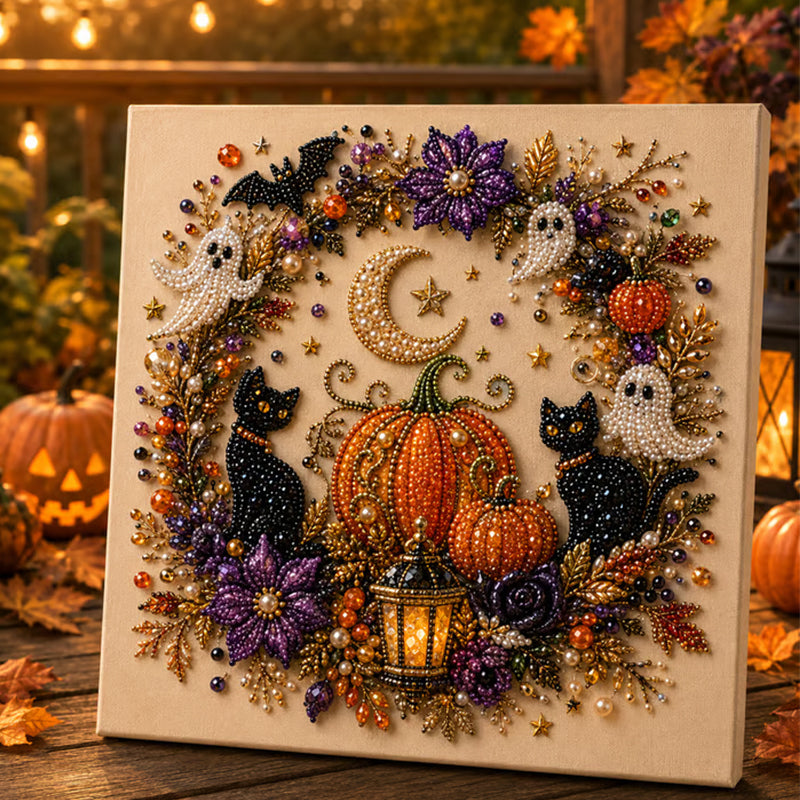 Set de artă cu mărgele, cu tematică de Halloween, pentru decorațiuni festive