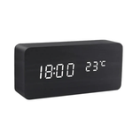 Wood-Look LED Alarm Clock – Easy Bedside Viewing
