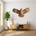 Handgefertigte Holz-Eulen-Wandkunst – einfach aufzuhängen  