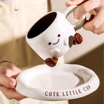 Set de cești ceramice cu desene animate pentru cafea veselă
