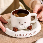 Set de cești ceramice cu desene animate pentru cafea veselă