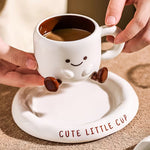 Set de cești ceramice cu desene animate pentru cafea veselă