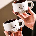 Set de cești ceramice cu desene animate pentru cafea veselă