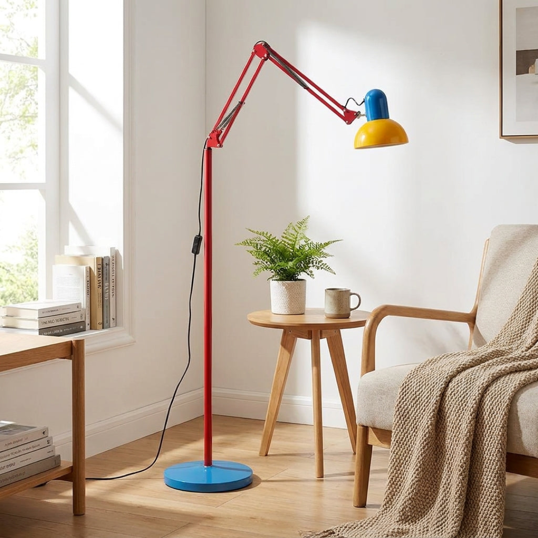 Lampadaire colorblock pour un éclairage focalisé