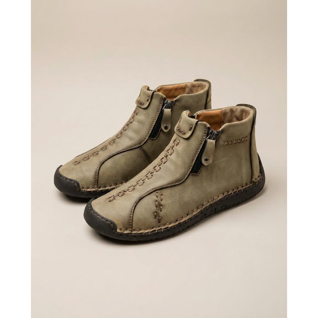 Bottes en PU zippées pour homme pour un enfilage facile