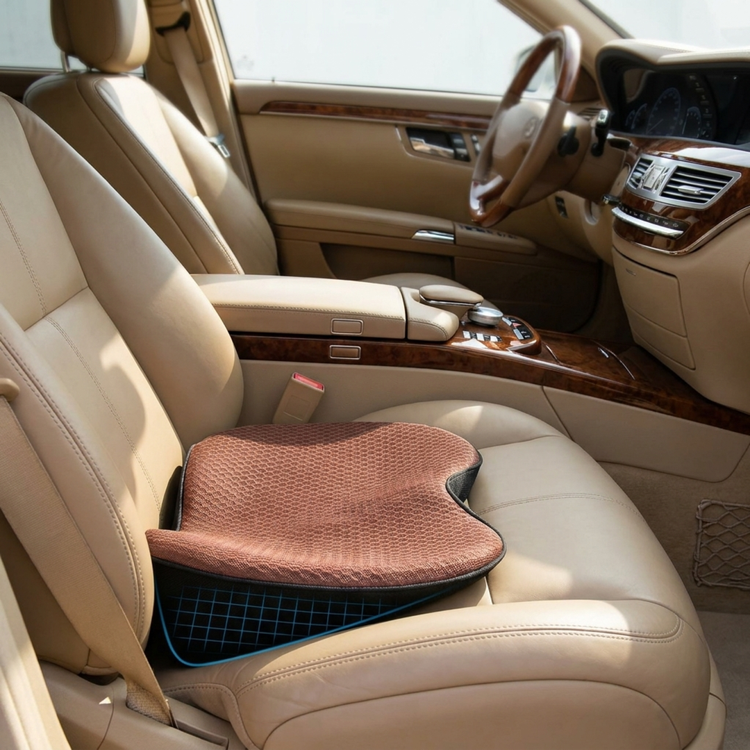 Cuscino in memory foam per guidatore per una migliore visibilità