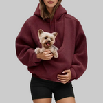 Sudadera con bolsa para llevar a tu mascota con las manos libres