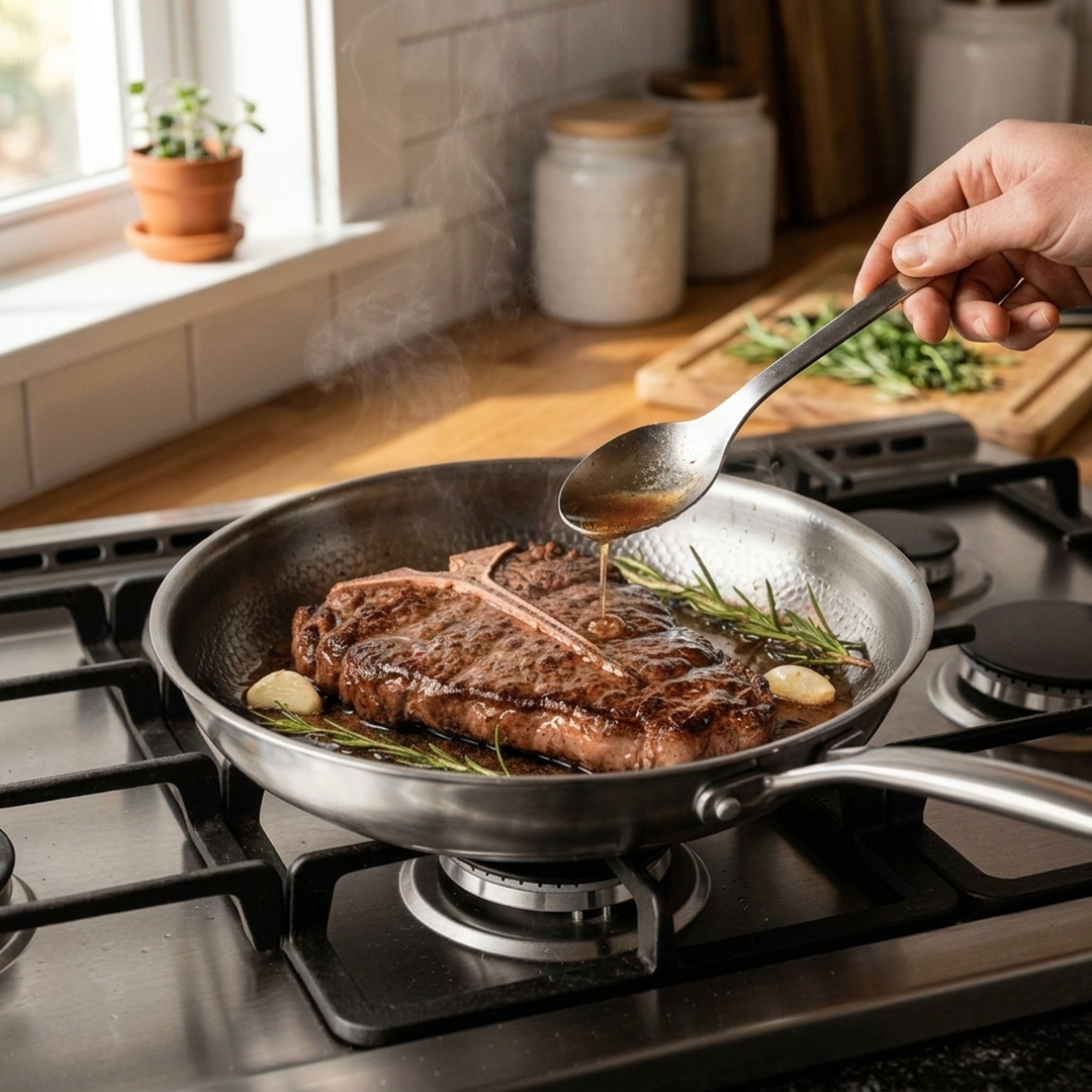 Onbedekte titanium pan voor elk fornuis