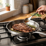 Onbedekte titanium pan voor elk fornuis