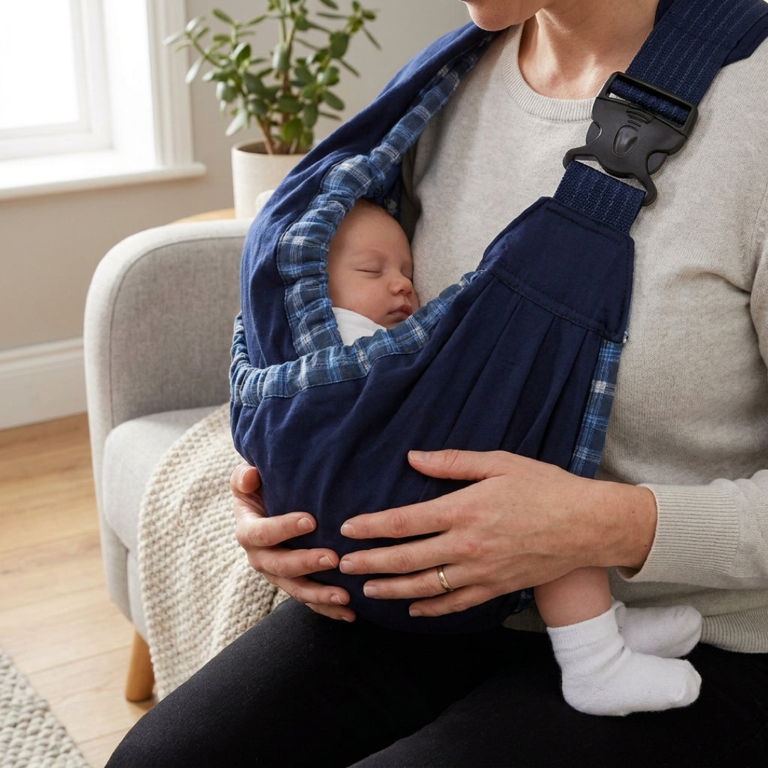 Katoenen baby draagdoek voor handsfree comfort