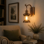 Lampada da parete vintage a gabbia per una luce calda