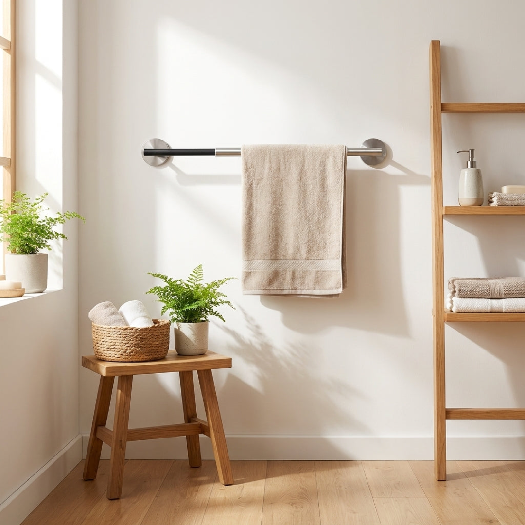 Barre porte-serviettes réglable pour un séchage gain de place