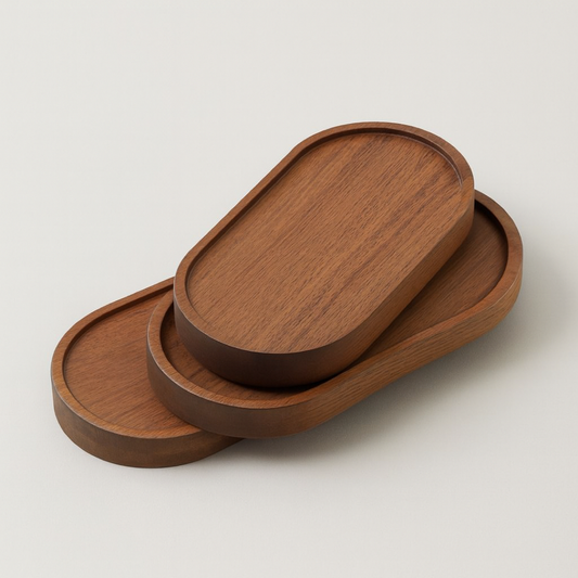 Handgefertigtes Holz-Serviertablett für müheloses Styling
