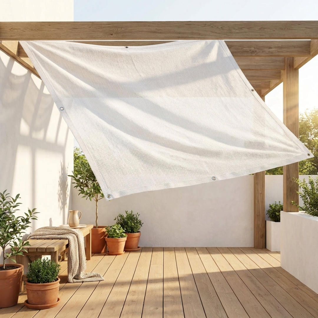 Malla de sombra solar HDPE para espacios exteriores más frescos