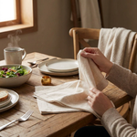 Leinenservietten mit Saumstich für elegantes Essen – 6er Set