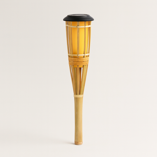 Luz solar de bambú para senderos para noches sin esfuerzo