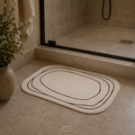 Alfombrilla de baño abstracta para pasos más seguros y secos  