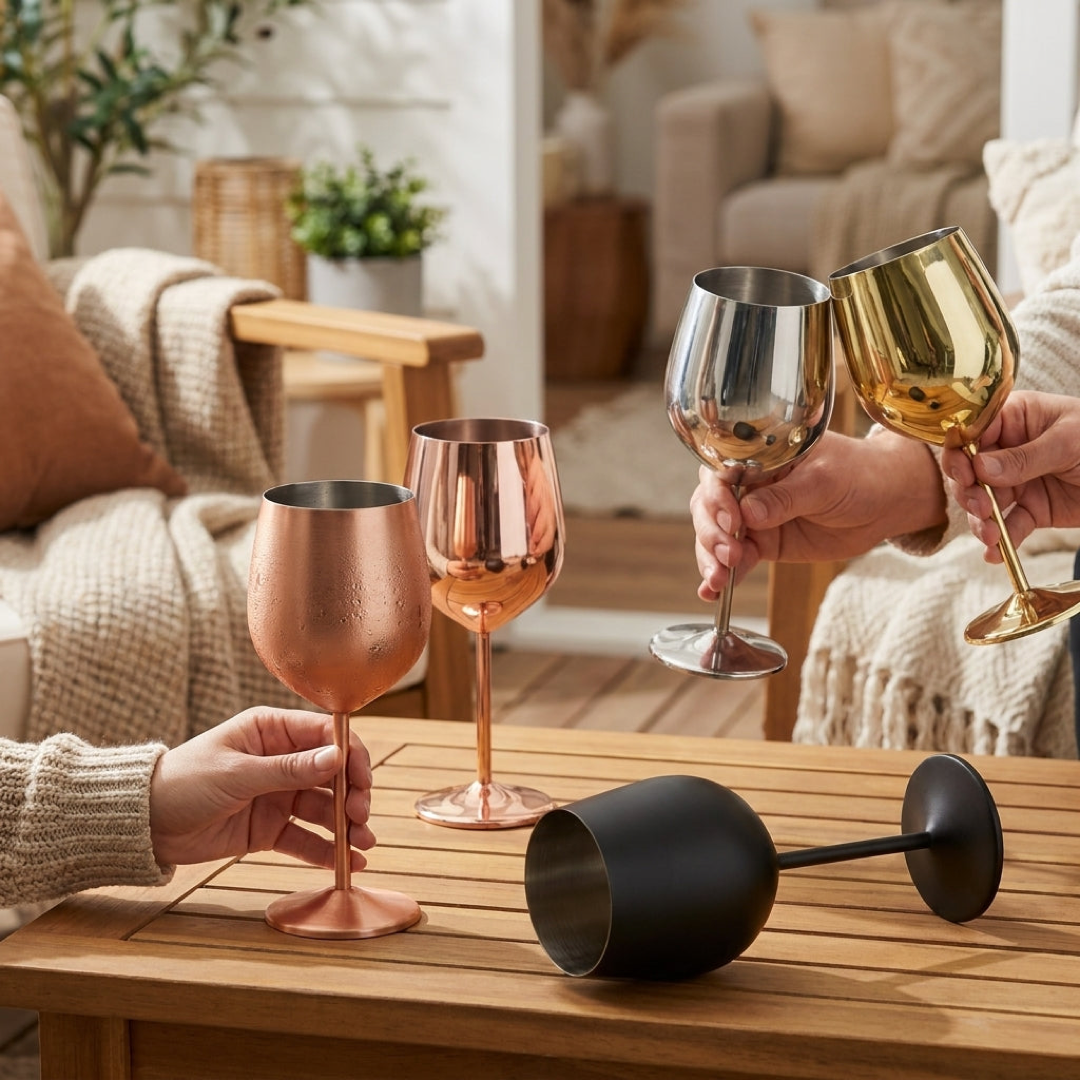 Pahar de vin din oțel izolat care menține băuturile reci