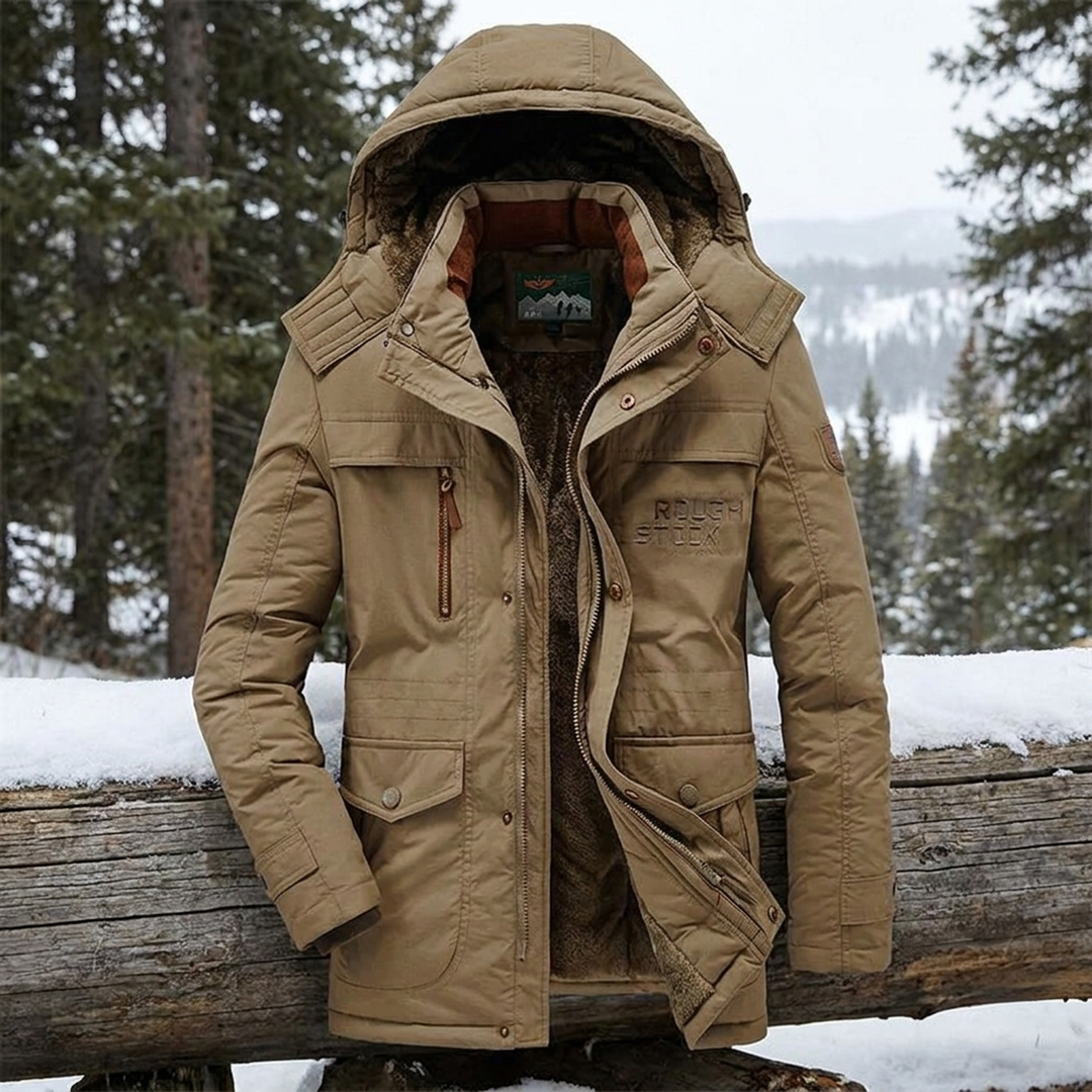Fleecegefütterter Parka für tägliche Winterwärme  