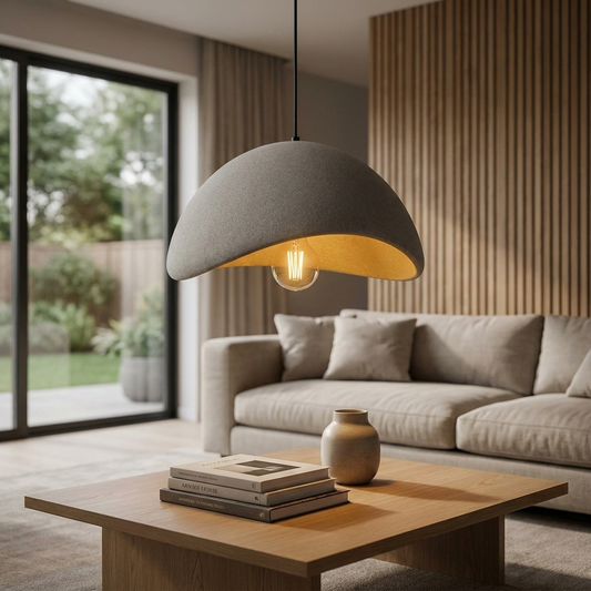 Skulpturale Pendelleuchte mit einstellbarem Licht