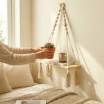Boho macramé wandplank voor stijlvolle opslag