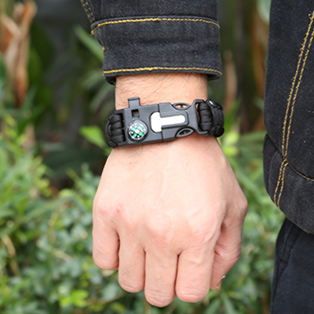 Paracord overlevingsarmband voor noodparaathied