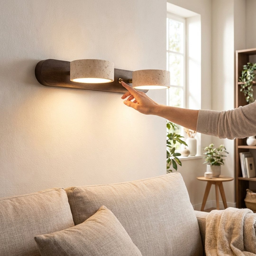 Travertijn Wandlamp voor Warme Sfeerverlichting