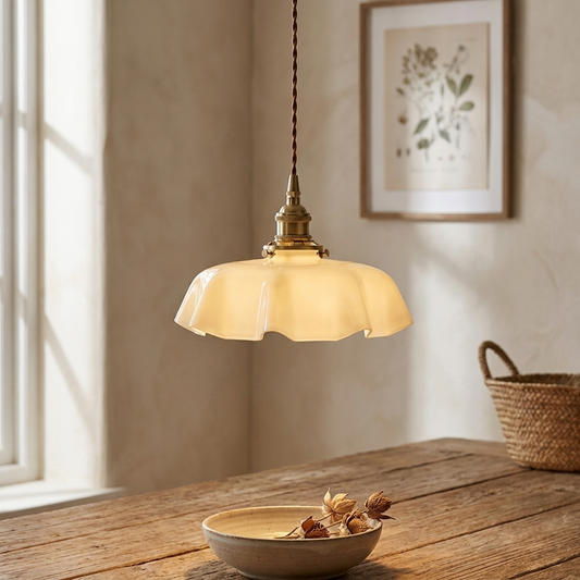 Gerimpelde Glazen Hanglamp voor warme ambiance