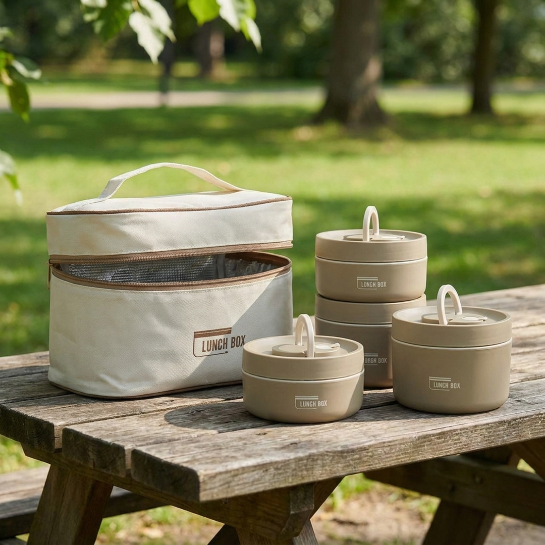 Lunch box isolato impilabile per pasti caldi