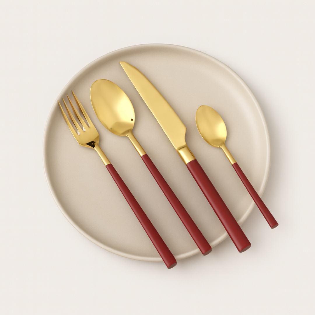 Geformtes Besteckset für einladendes Essen