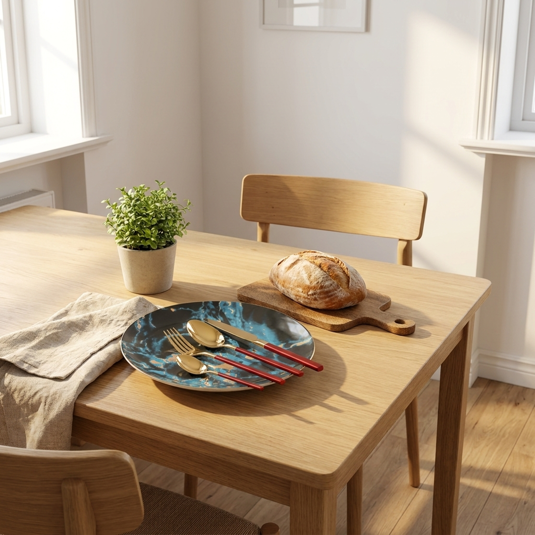 Geformtes Besteckset für einladendes Essen