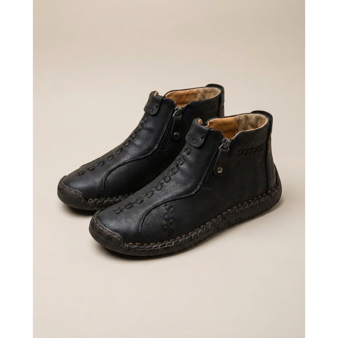 Bottes en PU zippées pour homme pour un enfilage facile