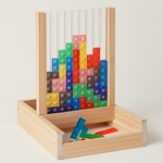 Puzzle in blocchi di legno per divertimento familiare senza schermo