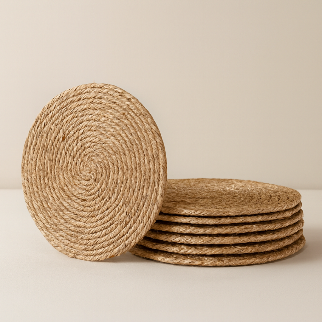 Set de table en rotin tressé pour protection contre la chaleur