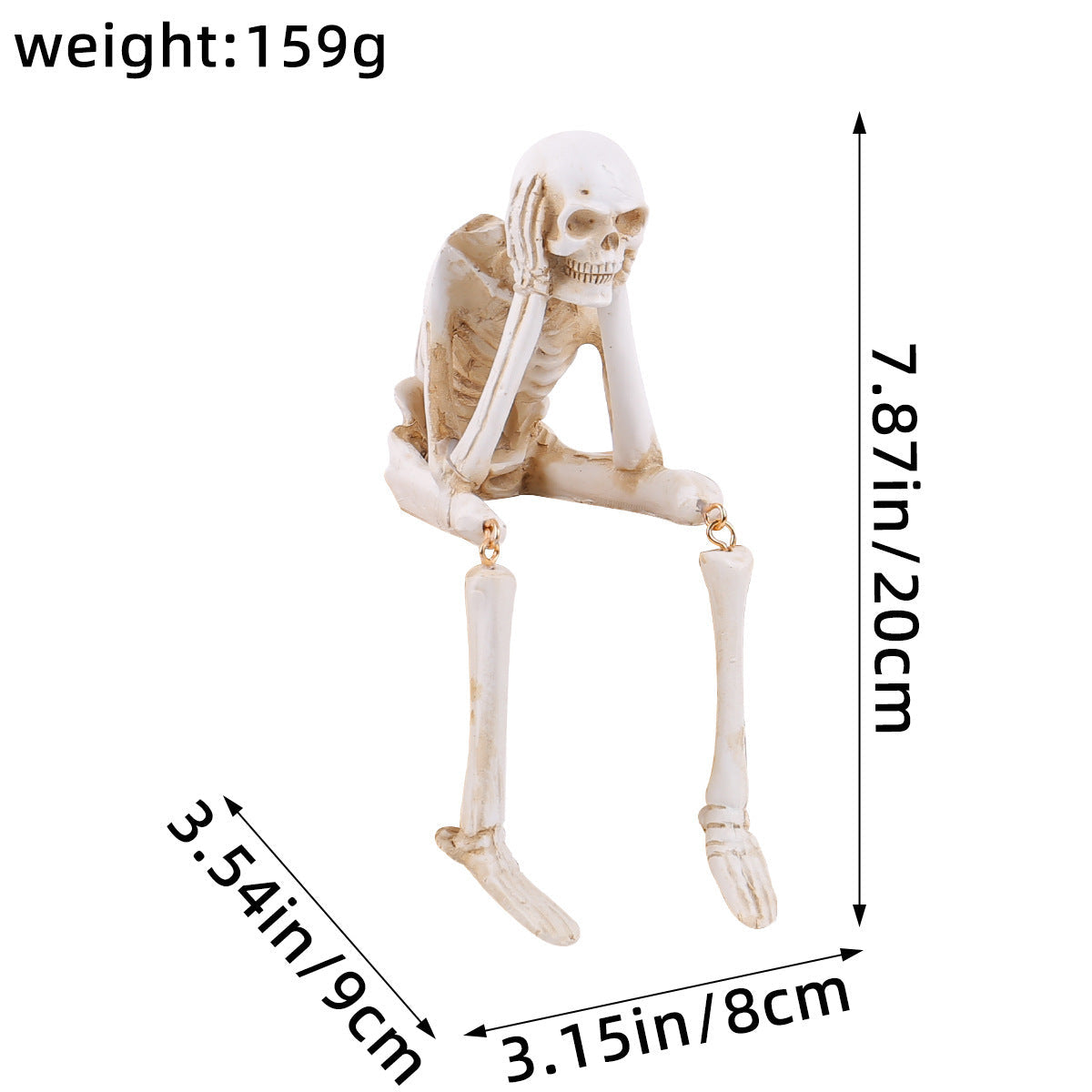 Griezelige skeletornamentenset voor eenvoudige Halloweendecoratie