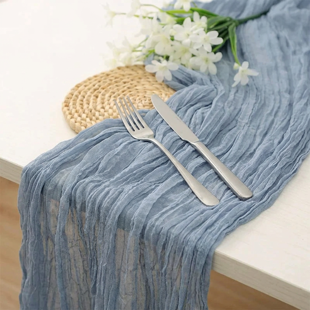Flowing Gauze Table Runner for Effortless Elegance