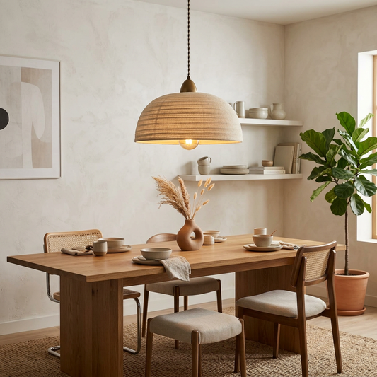 Wood & Linen Pendant Light for a Cozy Glow