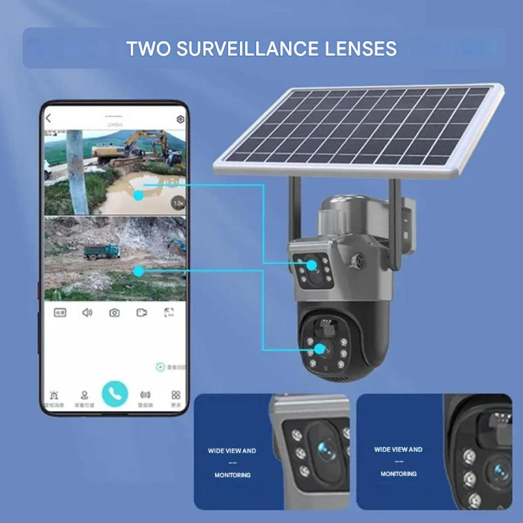 Caméra de sécurité solaire pour une surveillance extérieure intelligente