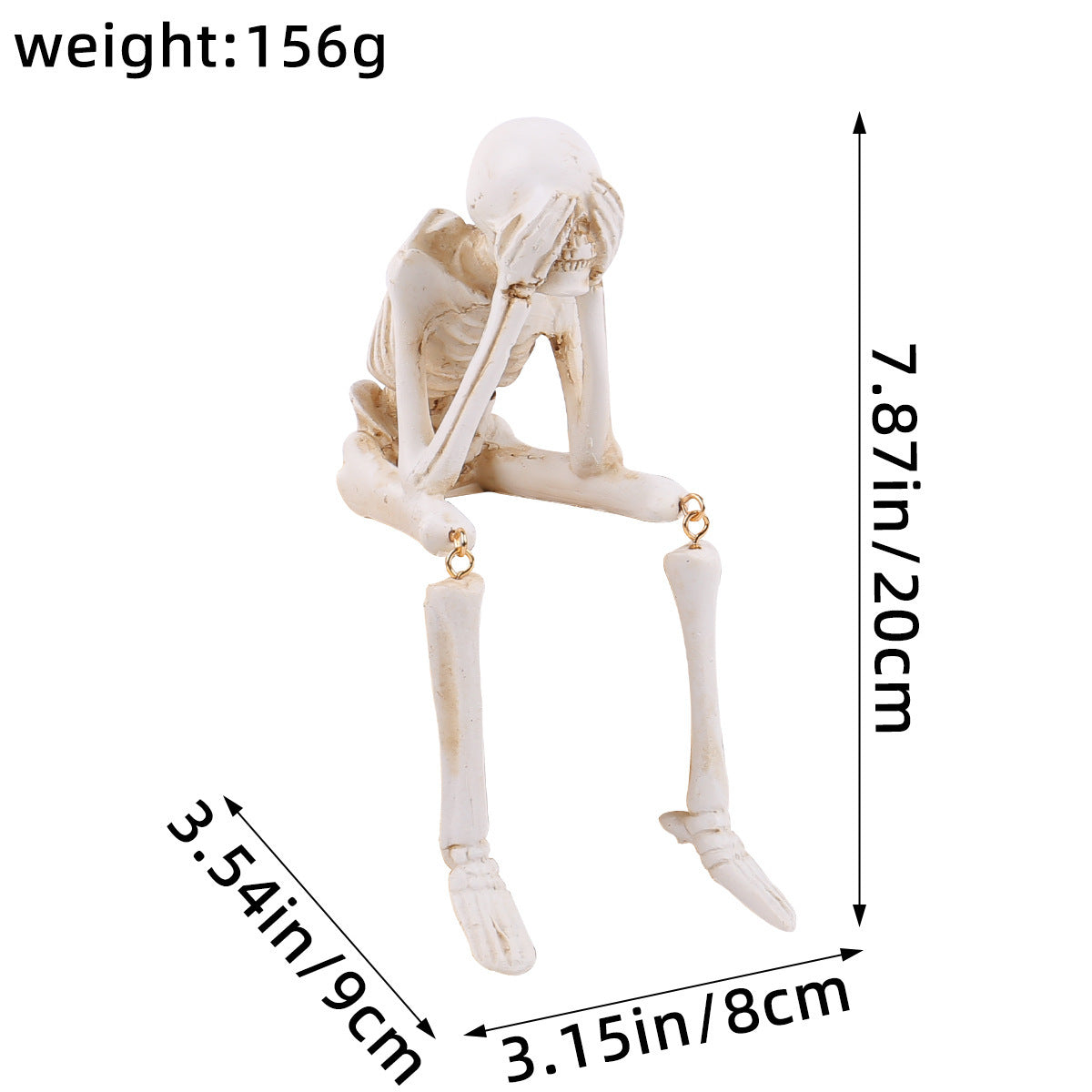 Griezelige skeletornamentenset voor eenvoudige Halloweendecoratie