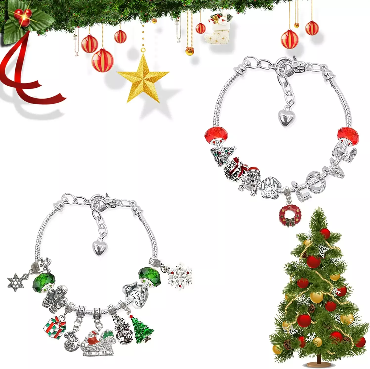 Sada náramků do adventního kalendáře pro sváteční večery