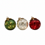 Lighted Glass Christmas Baubles With Timer